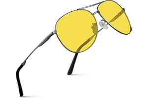 wearPro Pilot Night Driving Glasses-Anti Glare glasses for Men-Women-Polarised-Metal-Unisex-Sports-UltraLight-Vintage-Classic-UV400-Yellow Lens Night Vision For Driving,Fishing,Running