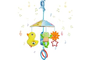 WolinTek Siège Auto Jouet pour Bébé,Bébé Jouet de Poussette, Nouveau-Né Jouet Bebe,Berceau Hochet Jouets Animales, Lit Suspendu Jouet,Jouets Doux de bébé de hochets pour 0-36 Mois (B)