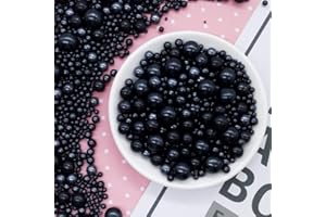 SONSMER Sprinkles Black Edible Pearl Sugar Candy Cupcake Cake Topper 120g / 4.2oz, miscela decorativa Glitter Sprinkle per la cottura, la torta e la decorazione dei biscotti