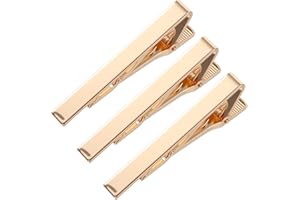 GTZIQA 3 Pcs Tie Clips for Men, Gold Tie Clip Suit Accessories Men Ties Tacks Classic Ties Bar Professional Necktie Pins for Husband, Boyfriend, Business, Wedding, Father's Day Gifts