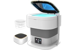 SULIAO Portable Washing Machine, 10L Weighs 1.8kg 2 in 1 Foldable Mini Washer and Dryer Washer Machine, Cleaning Small Washer, Laundry Machine 3M Deep Cleaning for Baby Clothes, Underwear, Socks