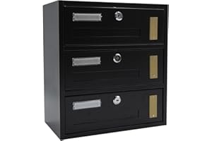 La zappa Cassetta postale condominiale da muro buca lettere componibile "Made in Italy" (Antracite, 3 Posti)