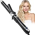 Automatic Rotating Hair Curler, 28mm Curling Tongs Fast Heating Ceramic Barrel Adjustable Temperature 100-220℃ Timer with LCD Display, Auto Off
