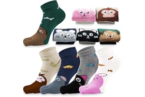 REKYO 5 Paires Enfants Toe Chaussettes Coton Kids Five Finger Chaussettes Cute Cartoon Modèle Animal Pour Les Garçons Filles 3-12 Ans