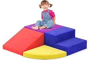 STYPLZ Blocchi da arrampicata 4p per neonati, blocchi da arrampicata per bambini, tessuto morbido delicato sulla pelle, facile da pulire, cerniera nascosta, schiuma altamente elastica, set da gioco