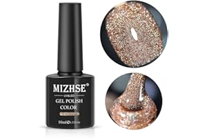 MIZHSE Reflective Gel Polish Sparkling Glitter Nail Polish Shiny Diamond Gel Nail Polish 10ml Single Bottle Nail Polish Gel