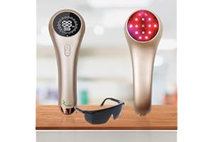 NRO® 1.055mW Strong CE-UK/EU Certified Cold Laser Device LLLT for Pet/Men/Women Women Laser Light Therapy Pain Relief for Muscles and Joints with 5x808nm +11x650nm (Gold)