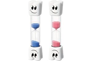 TAGMEIU 2 Pcs Toothbrush Timer For Kids, Pink 3 Min & Blue 2 Minute Timer For Teeth, Fun Bathroom Hourglass, Dental Hygiene Habit Tool