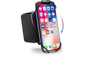 Hianjoo Running Armband, 360°drehbar Sport Armband Handy mit Ersatzarmbändern, Sportarmband Kompatibel mit alle 4-6.5 Zoll Smartphones [Atmungsaktiv]