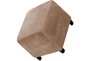 JORTUIO Square Ottoman Cover Slipcovers Foot Stool Cover 40x40/45x45/50x50cm Stretch Jacquard /Velvet Storage Footrest Foot Stool Cover Footstool Slipcovers Anti-Slip Furniture Protector ( Color : #25 , Size