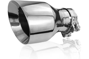 ATOKRTACT Exhaust Tips 304 Stainless Steel Car Exhaust Tail End Pipe Tip Double Wall Polished Slant Cut Muffler Tip Car Exhaust Tip,Inlet 63mm(2.5") Outlet102mm(4") Overall Length 170mm(6.7") (Sliver)