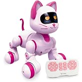 Hitish Remote Control Robot Cat, Programmable RC Smart Cat, Touch Detection, LED Eyes, Walking Dance and Music