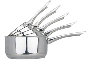 Kamberg - Batterie 5 Casseroles inox 12 / 14 / 16 / 18 / 20 cm - Acier Inoxydable Haute Qualité - Poignée anti chaleur Inox - Tous Feux dont Induction - 0008075, 40 x 21 x 28 cm