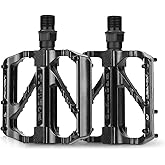 HUTVD Fahrradpedal 9/16 Zoll Aluminiumlegierung Anti-Rutsch, Achse CNC Aluminium MTB Pedale, Fahrräder Pedale für E-Bike, Mou