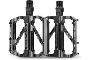 HUTVD Pedali per Bicicletta, Universali Pedali Bici Antiscivolo Pedali per Mountain Bike Pedali in Lega di Alluminio Leggero DU Mandrino Pedali per Bici Pedali della Biciclett da Strada, 9/16"