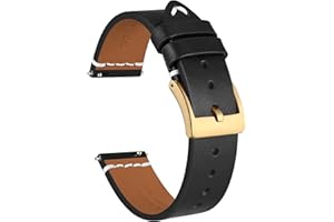 Ayadoo Correas de reloj, Cuero italiano, Bandas de repuesto de liberación rápida para hombres y mujeres, con hebilla de acero inoxidable, Ancho de banda 18 mm 20 mm 22 mm