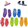 ZoneYan Mop Schuhe, 5 Paare Einfach für Haus Boden Staub Schmutz Haare Reinigung, Mop Schuhe Bodenwischer, 5 Farben