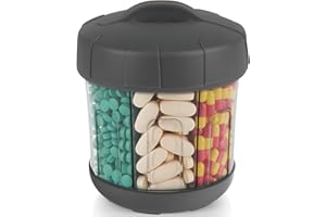 Mossime Pilulier Extra Large avec 7 Compartiments Extra Larges, Distributeur de Pilules à Couvercle Souple en TPU, Pilulier de Voyage d'un Mois Pour Compléments Vitaminiques