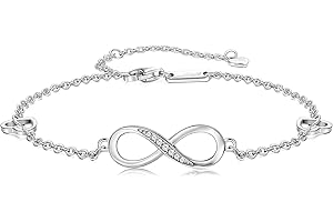 KRFY 925 Sterling Silver Infinity Anklet for Women Girls Anklet with Infinity Symbol Zirconia Endless Love Charm Anklet Bracelet Adjustable Jewelry Gift