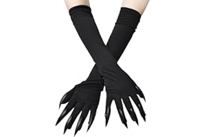 FakeFace Guantes largos de uñas para Halloween, accesorios, garra, guante de fiesta, disfraz de uñas largas, guante de lobo, guante de pata de fantasma, guante de bruja, diablo, guante para disfraz,