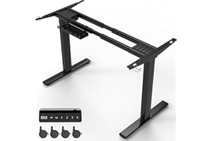 ‎HOMALL Homall Höhenverstellbarer Schreibtisch Elektrisch Gestell mit 2 Motoren, Elektrisch Schreibtisch bis 100KG, 2-Fach-Teleskop, Tischgestell mit Memory-Steuerung, Kollisionschutz Funktion, Schwarz