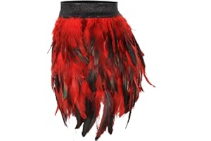 Falda de plumas BBOHSS de talle medio con cinturón para mujer, minifalda acampanada de estilo gótico punk para Halloween, discoteca, fiestas y graduación