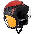 Royal Enfield Color-Block Explore Open Face ISI and DOT Certified Riding Helmet Red (L) 60 Cm with High Density Eps Liner for Better Impact Absorption and Comfort