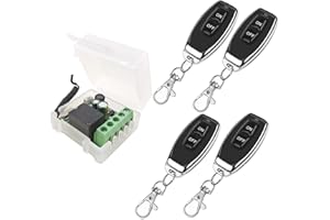 DieseRC Relè di Radiocomando Interruttore di comando a distanza 433 MHz 220V 230V 1 Canali Relè Ricevitore con 4 Trasmettitore telecomandi Potenziale-libero contatti Relè Controller