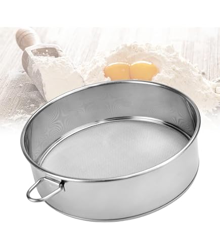 KOBWA Stainless Steel Fine Mesh Flour Sieve / Strainer - 8.5 X 6.7 Inch, For Baking, Sifting, And Frying