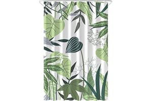Loti Living Zasłona prysznicowa 120 x 200 cm – odporna na pleśń i działanie wody - tkanina poliestrowa - z taśmą obciążającą - w zestawie z haczykami - Jungle