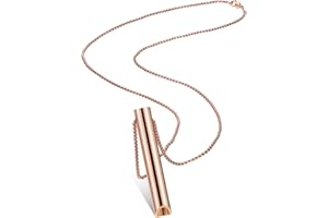 Fiada Collier de Respiration Consciente Collier de Soulagement d'Anxiété Collier Anti-Stress en Acier Inoxydable Collier Respiratoire Portable pour Homme Femme Méditation Relaxation