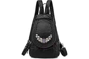 HUAZHIMAO Damen Rucksack Klein PU Leder Rucksäcke Elegant Kleiner Rucksackhandtaschen Mädchen Wasserdichte Backpack Daypack Mini Cityrucksack