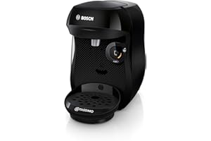 Bosch Machine à café multi-boissons Tassimo Happy friendly, TAS102EA, plus de 70 boissons chaudes, OneTouch, cafétière à dosettes, Intellibrew, pastilles de détartrage, noir