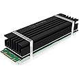 ICY BOX M.2 Kühler mit 10 mm Bauhöhe für M.2 SSD (2280), Aluminium, 3x Silikon Wärmeleitpad, Silikon-Gummi Befestigung, passi
