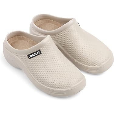 Zoccoli Da Lavoro Donna, Plantare In Sughero, Suola Antiscivolo, Tomaia In Similpelle Stampata, Made In Germany