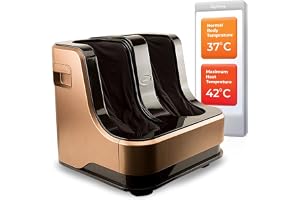 Lifelong LLM99 Foot, Corded Electric Massager for Calf and Leg , (With Heat and Vibration), 80W, 4 Motors, Dark Brown