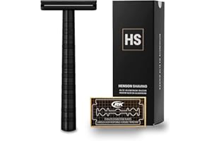 HENSON SHAVING Afeitadora AL13 con 5 cuchillas de repuesto (azul acero) Modelo de entrada