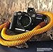 Produktbild Handgefertigter Kameragurt aus Paracord Seil und pflanzlich gegerbtem Leder | Original Kamera Schultergurt Gold BOA von Monarch Straps VII USA | Farbe Kamera Tragegurt Nylon Kordel: warmes Gelb | Farbe Kameraband Leder: Cognac Braun | Camera Rope Trageriemen Länge: ca. 45' bzw. ca. 115cm