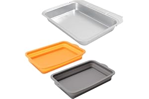 Outspark Abtropfschale mit Silikoneinsatz für Ninja Woodfire OG700 OG800 OG900 Serie, OG701 OG751 Outdoor-Grill, wiederverwendbares und nicht wegwerfbares Zubehör für Ninja, orange + grau,