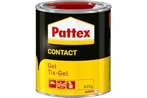 Pattex Colle contact type néoprène- Formule Gel tous matériaux- boite 625 gr, Boîte de 650g