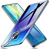 ESR Essential Crown Reihe kompatibel mit Huawei Mate 20 Hülle, Silikon Bumper Handyhülle, Transparente Schutzhülle, Beschichteter Schwarzer Rahmen,Blue