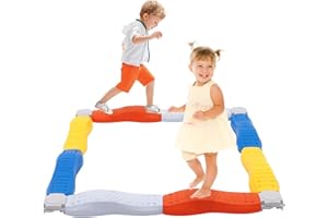 SIAIRO Set di barre di bilanciamento per bambini, pietre di bilanciamento colorate, pietre di fiume, blocchi di equilibrio per bilanciamento e bilanciamento