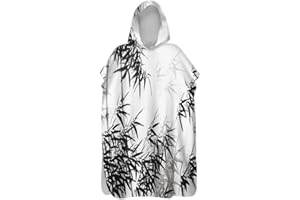 TREER-SHOP Treer Serviette Poncho Adulte Microfibre Séchage Rapide Poncho à Capuche Plage Surf, Serviette à Changement Peignoir Piscine Robe de Bain pour Homme et Femme