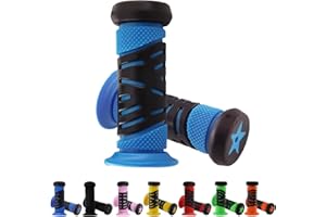 TOKSEO Poignées de vélo Rouges et Orange pour Enfants, sécurité par Protection Contre Les Chocs, Calibre 22 mm, Longueur 95 mm, poignées de Guidon en Caoutchouc pour Scooter, vélo pour Enfants