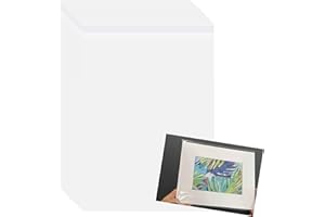 LEUOSO A3 Clear Cellophane Bags 100 Pack for Artwork/Photos/Cards/Prints - Strong Self Seal Display Bags 31cm x 42cm