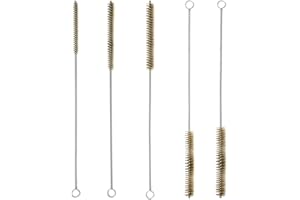 UOCAI 5 spazzole metalliche rotonde in ottone, spazzola metallica in ottone, spazzola per la pulizia dei fori di perforazione, 6/8/10/12/15 mm