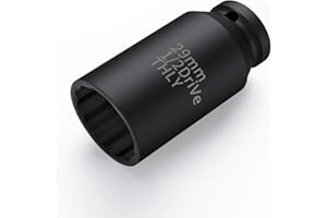 THLY 29mm Socket 1/2 Drive, 1/2 Inch Impact Drive 12-Point Deep Axle Nut Socket Set Metric, CR-MO for Easy Removal of Axle Shaft Nuts (29MM)