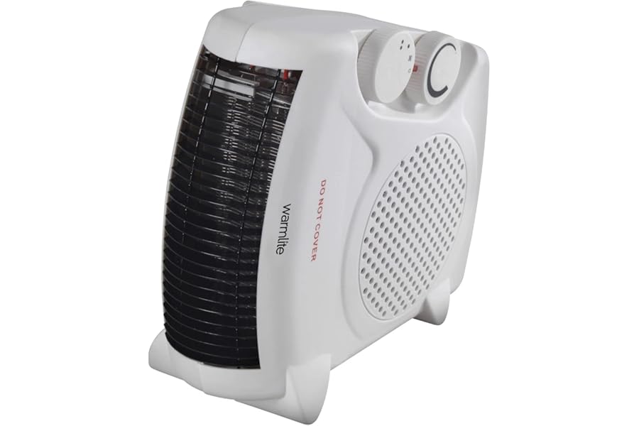 Warmlite Thermo Fan Heater with 2 Heat Settings and Overheat Protection, 2000W, White, WL44001