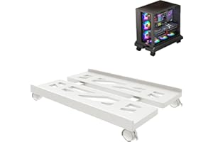 YITOBICI Soporte Torre Ordenador,Soporte pc,Soporte pc bajo Mesa,Soporte móvil para CPU, Ideal para Torres de PC, Soporte Universal para CPU con Cuatro Ruedas y escritorios Gaming. (Blanco).