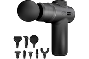 VEMFAY Pistolet de Massage avec 8 têtes de Massage et 99 Vitesses, Muscle masseur Gun avec écran LCD, Musculaire pour l'épaule, Le Corps et Le Dos